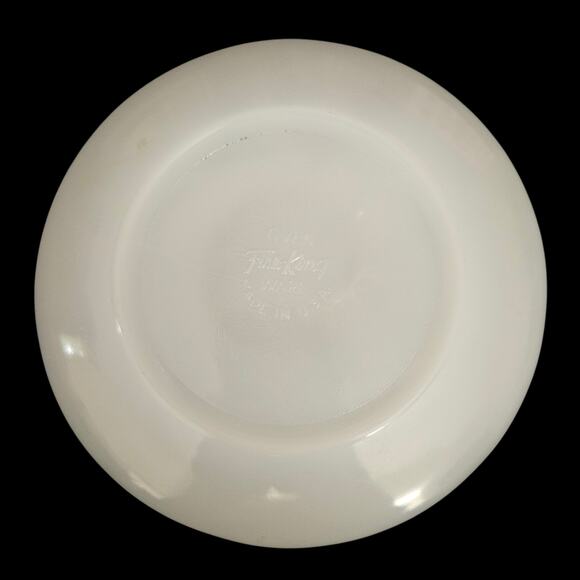 Fire-King Primrose 5.75 Saucers Set of 4 White Red Floral Milk Glass USA Vintage - Picture 2 of 6